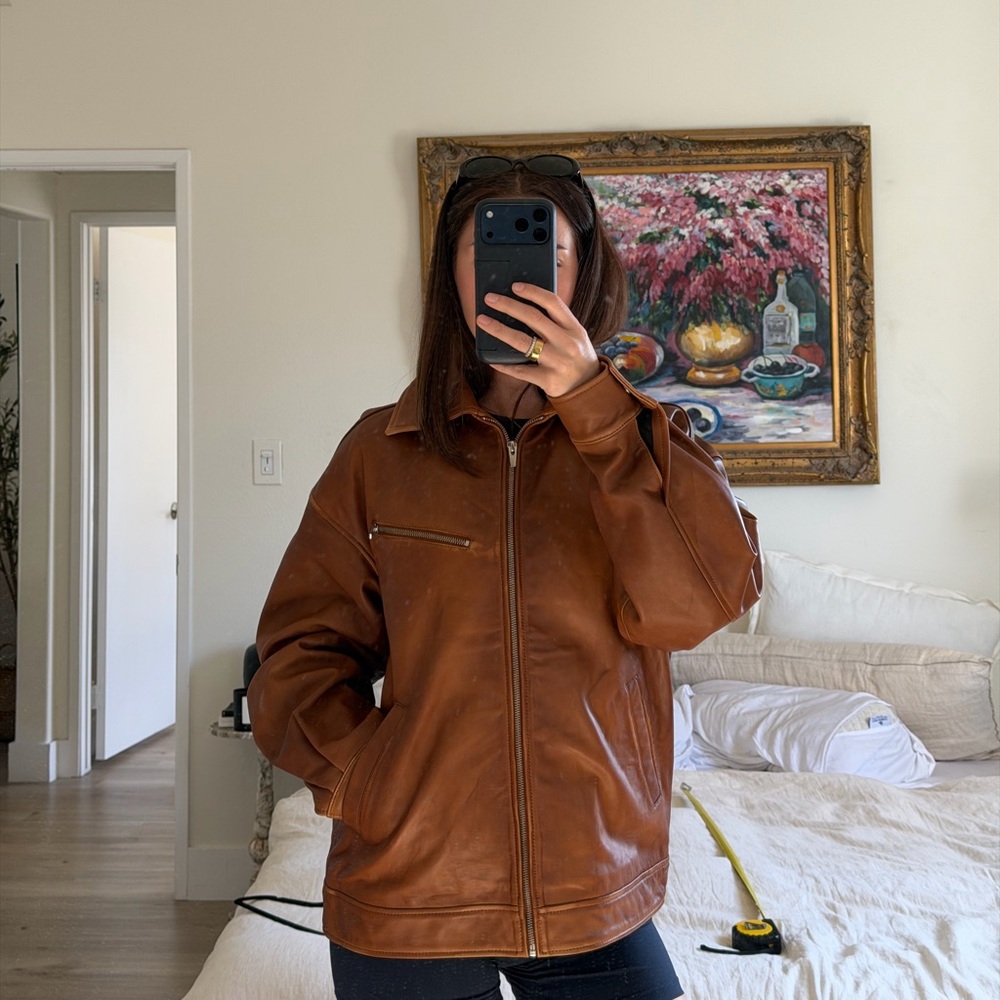 Reformation Brown Leather Jacket